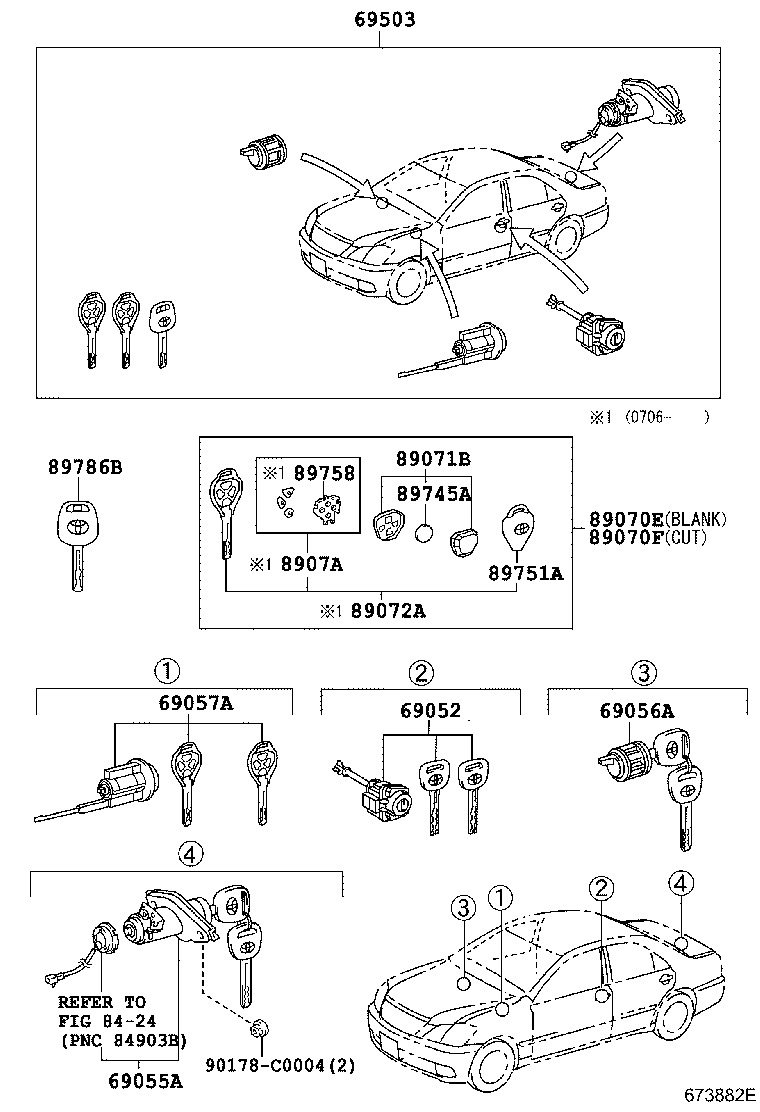 69005-0N011 CYLINDER SET, LOCK product image