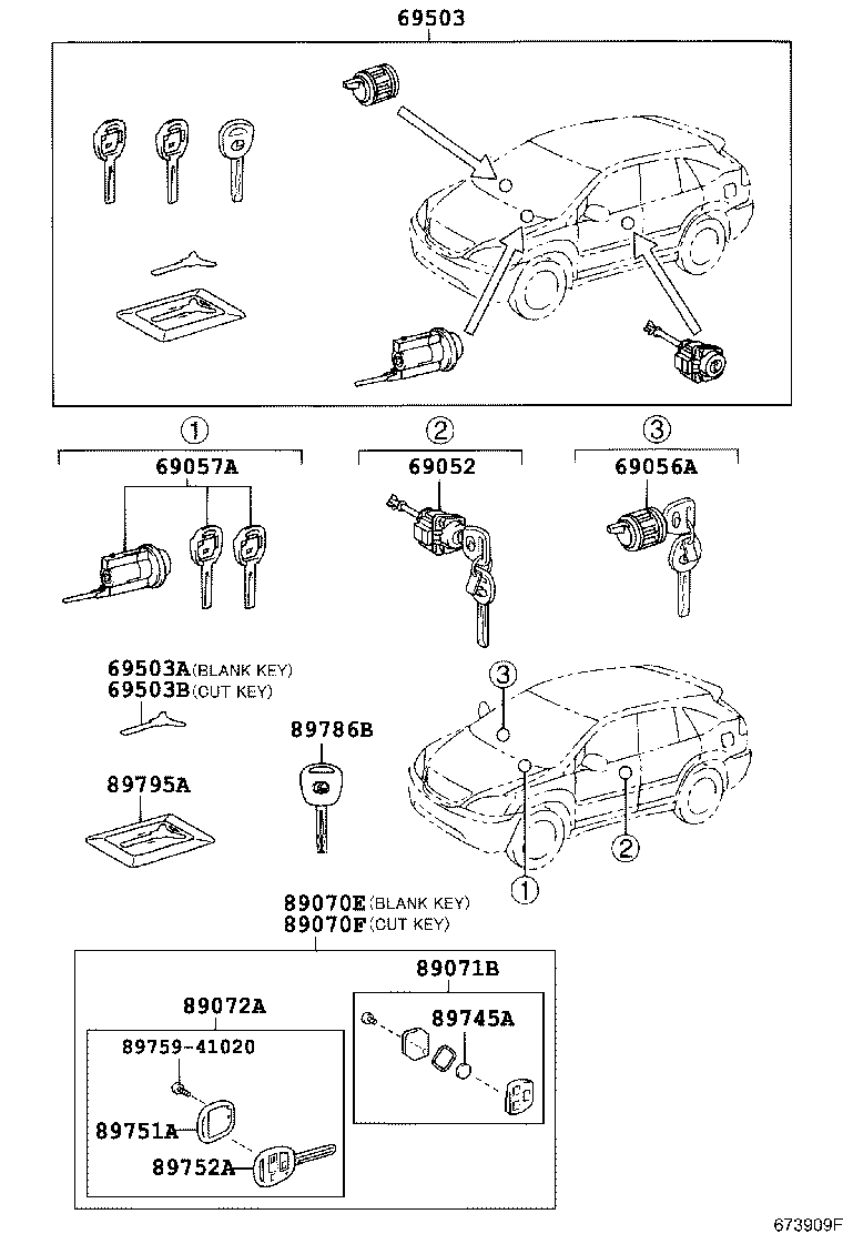 Toyota 89072-48400 HOUSING SET, DOOR CONTROL TRANSMITTER