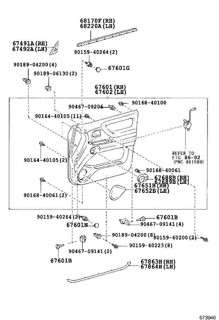 67002-60463 PANEL SUB-ASSY, FRONT DOOR, LH product image