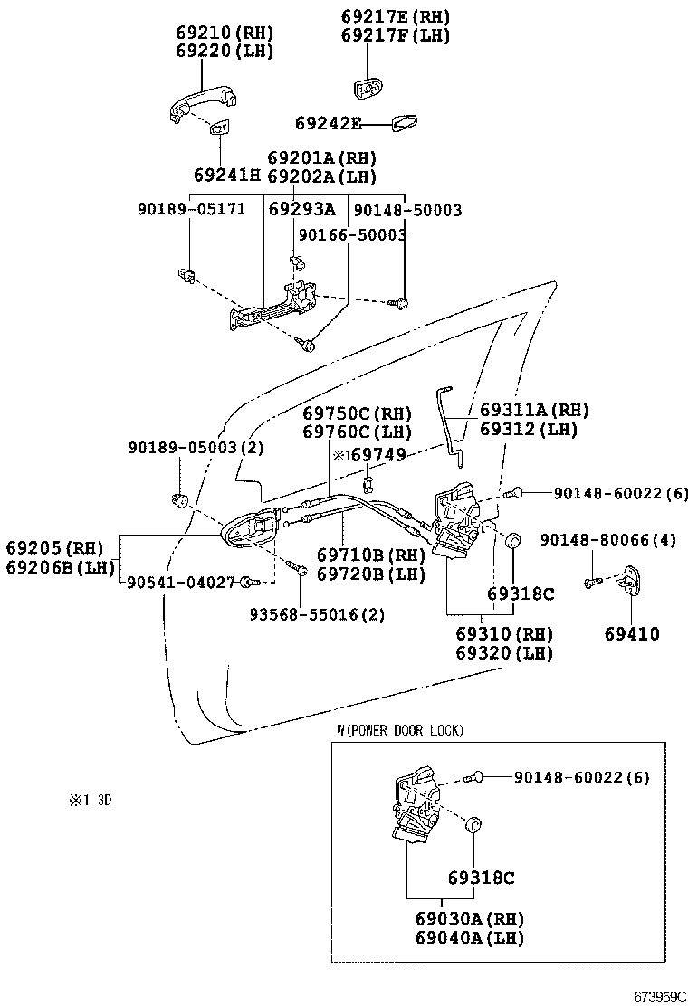 69205-52120-B5 HANDLE SUB-ASSY, FRONT DOOR INSIDE, RH product image