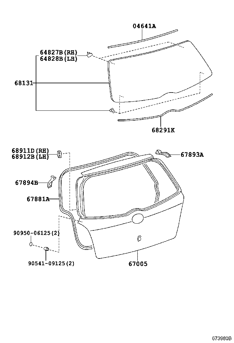Toyota 67881-52110 WEATHERSTRIP, BACK DOOR