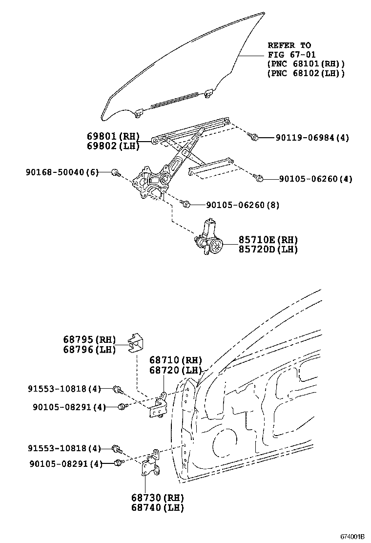 Toyota 69802-30260 REGULATOR SUB-ASSY, FRONT DOOR WINDOW, LH