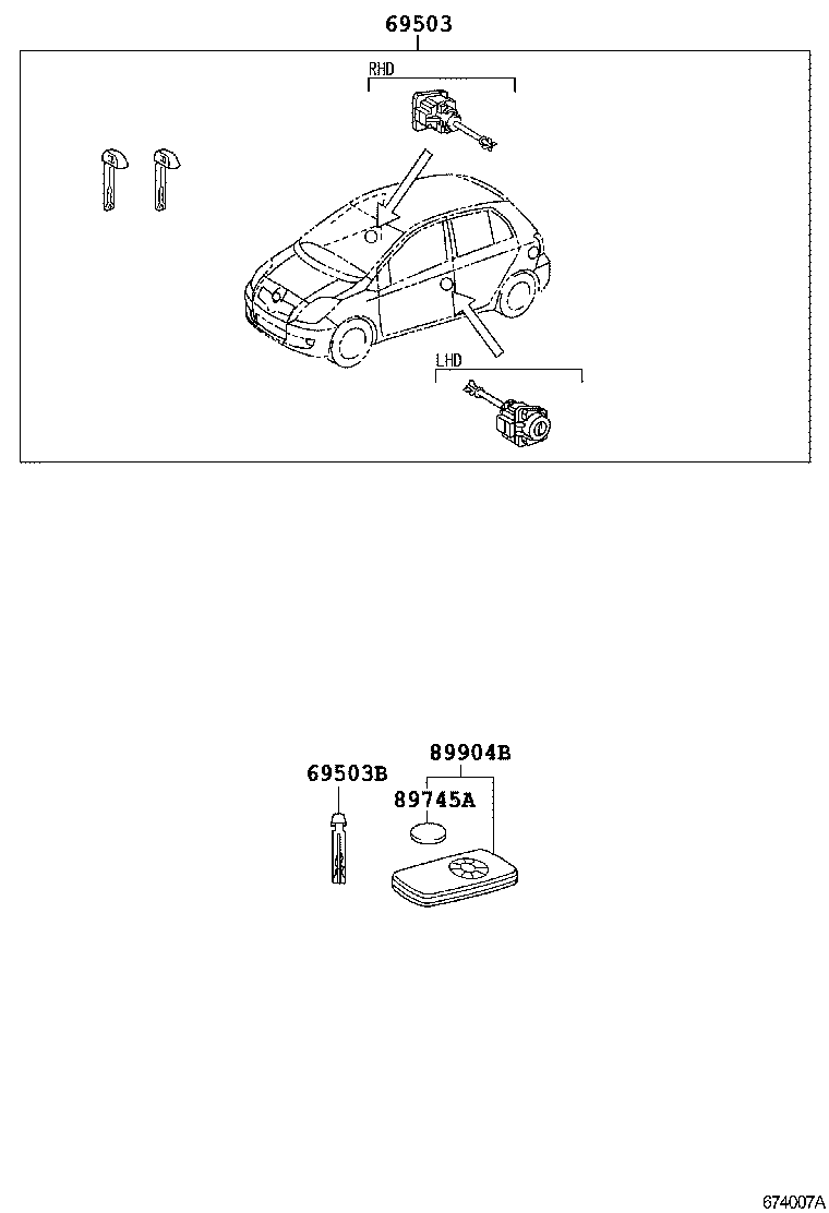 69005-52B60 CYLINDER SET, LOCK product image