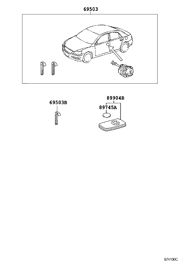 69005-0P012 CYLINDER SET, LOCK product image