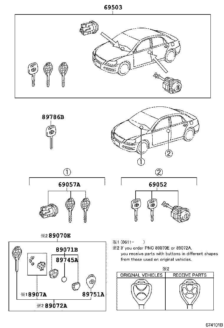 69005-0P012 CYLINDER SET, LOCK product image