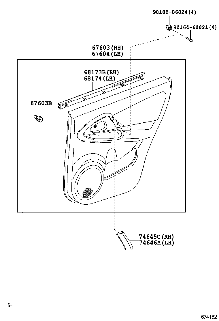 67003-42130 PANEL SUB-ASSY, REAR DOOR, RH product image
