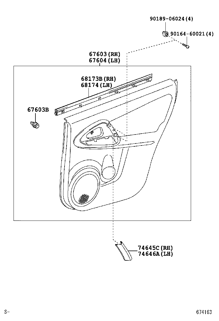 67003-42080 PANEL SUB-ASSY, REAR DOOR, RH product image