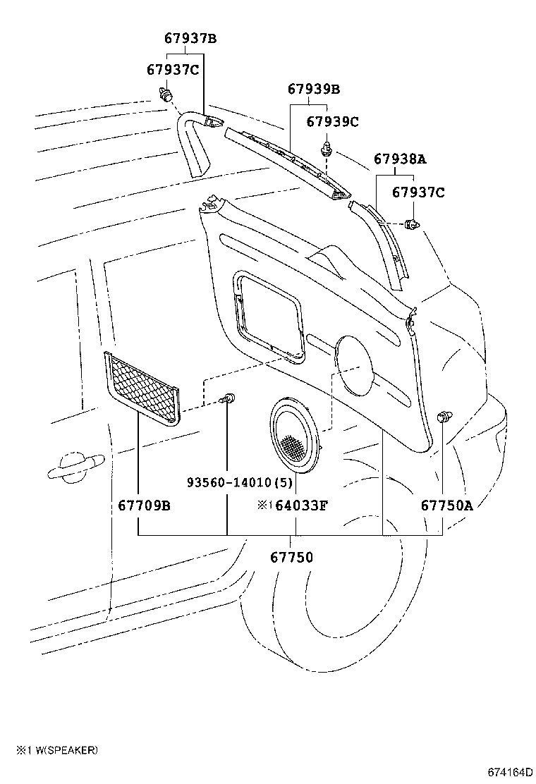 Toyota 67005-42400 PANEL SUB-ASSY, BACK DOOR