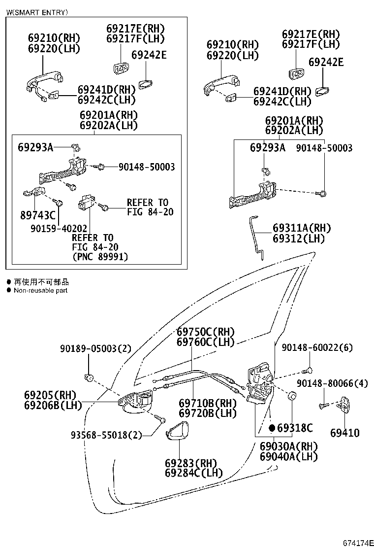 Toyota 69211-12220-P9 HANDLE ASSY, FRONT DOOR, OUTSIDE RH