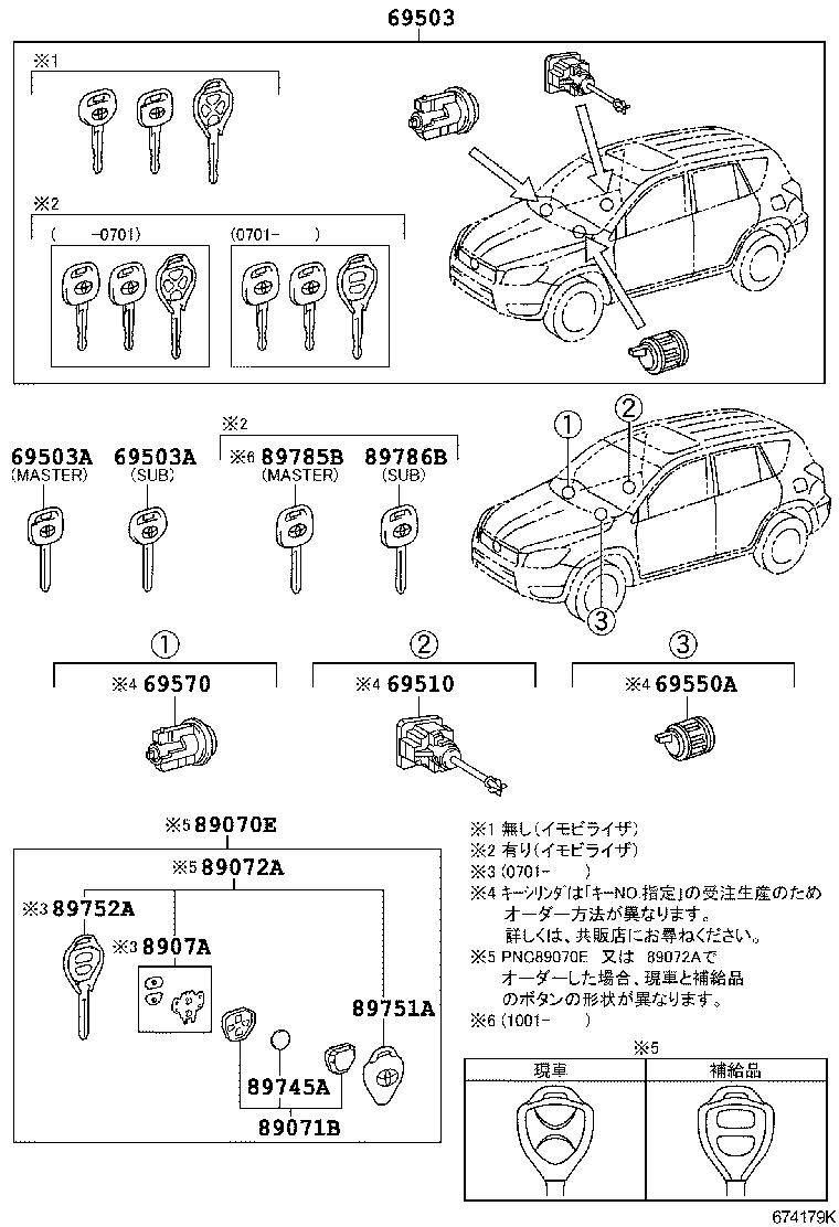 69005-42542 CYLINDER SET, LOCK product image