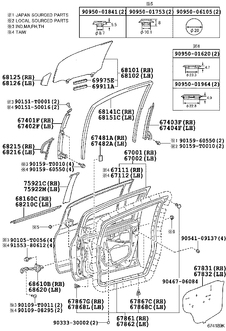 67404-0D070 FRAME SUB-ASSY, FRONT DOOR, REAR LOWER LH product image