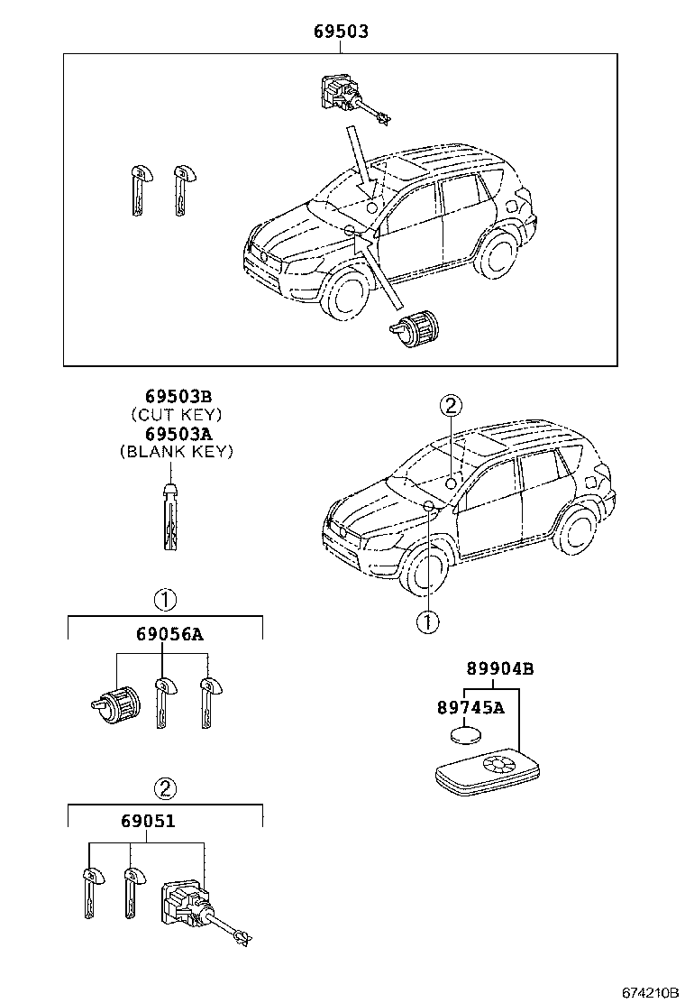 69005-42510 CYLINDER SET, LOCK product image