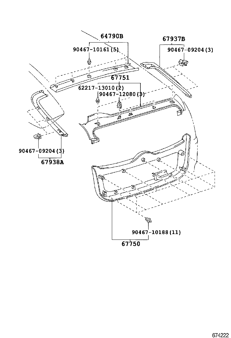 67751-47030-C0 BOARD, BACK DOOR TRIM product image