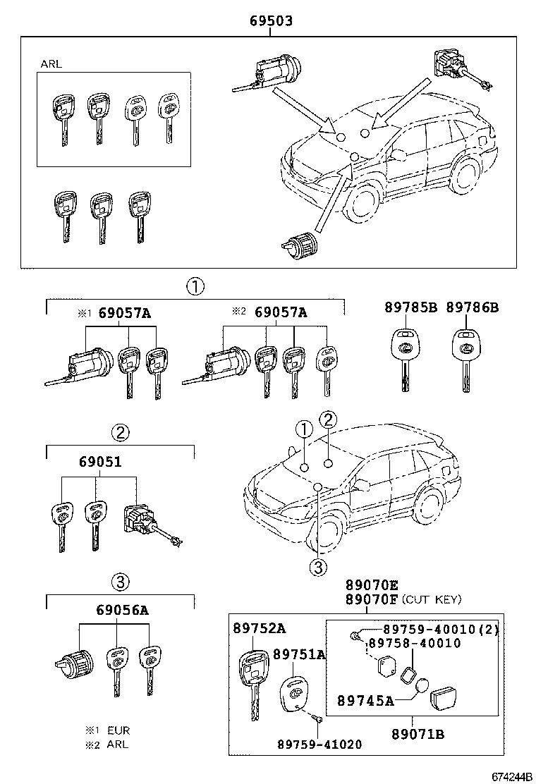 69005-48171 CYLINDER SET, LOCK product image