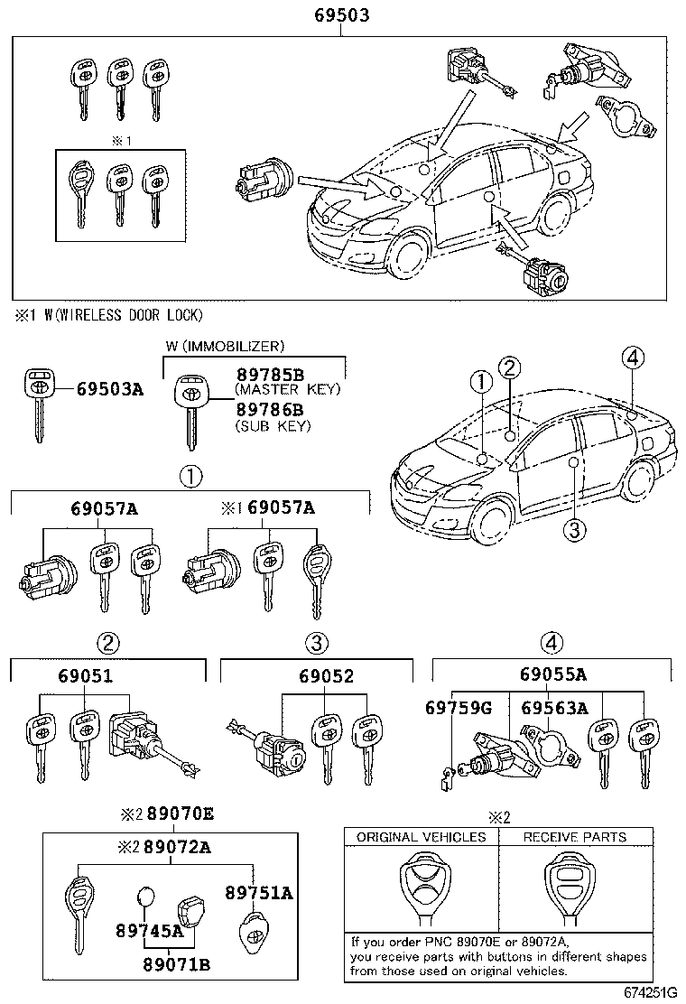 69005-52M10 CYLINDER SET, LOCK product image