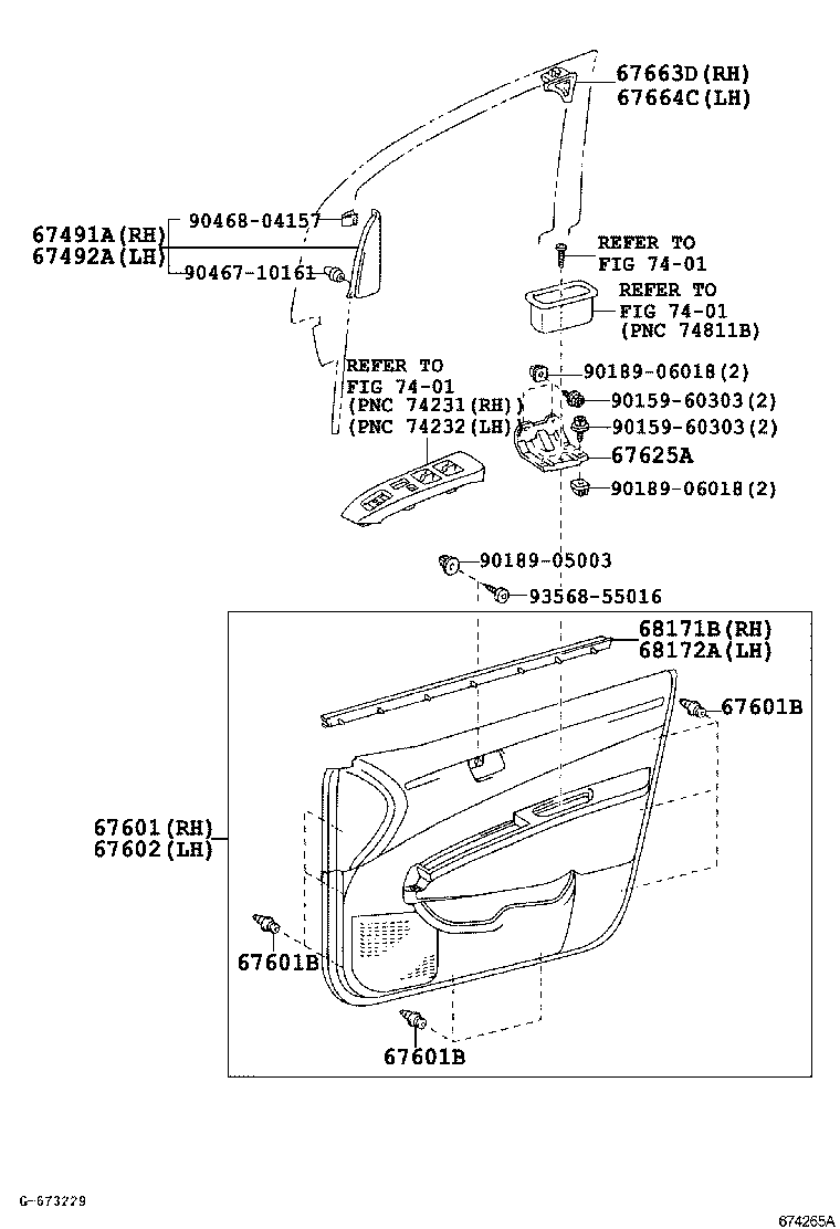 68101-0Q010 GLASS SUB-ASSY, FRONT DOOR, RH product image