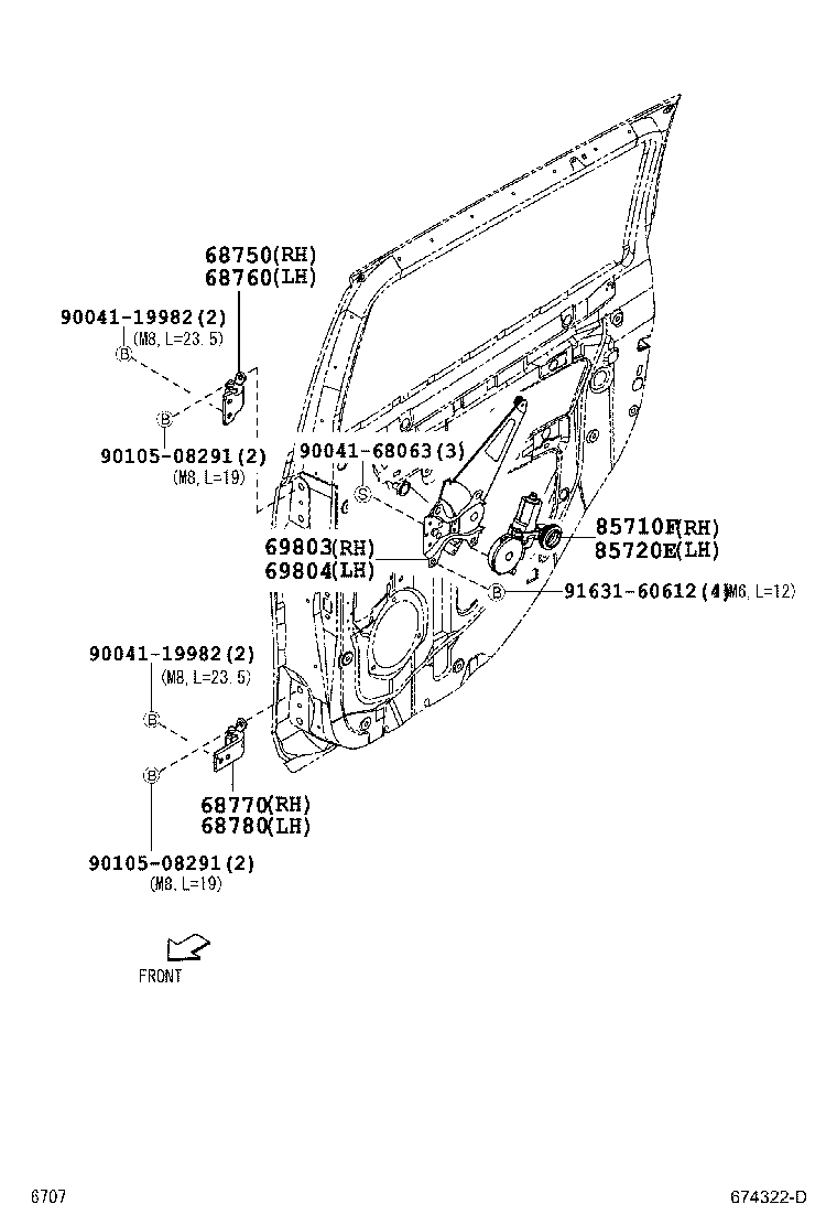 68780-B1010 HINGE ASSY, REAR DOOR, LOWER LH product image