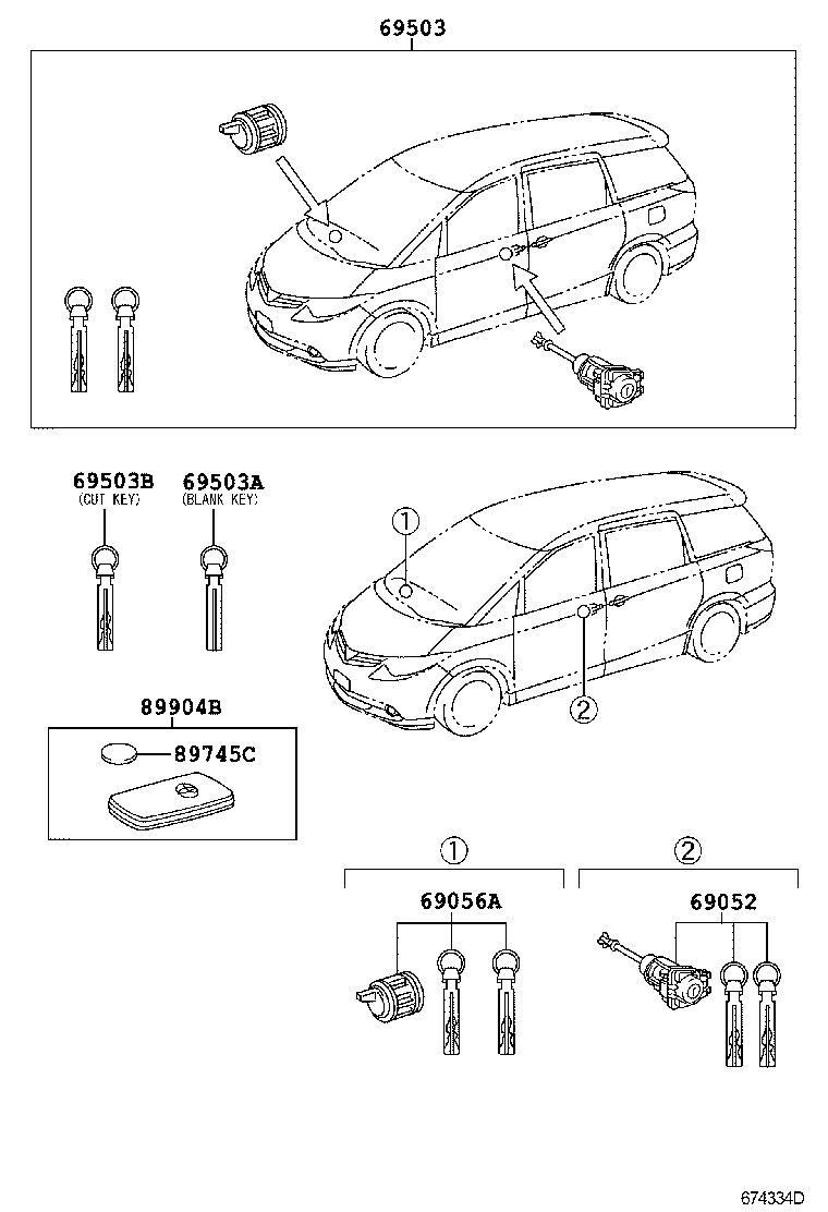 69005-28B50 CYLINDER SET, LOCK product image