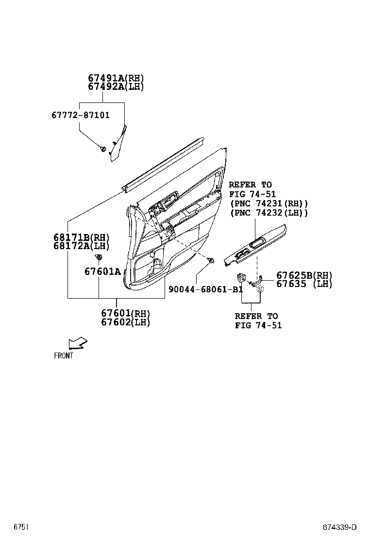 67862-B4010 WEATHERSTRIP, FRONT DOOR, LH product image