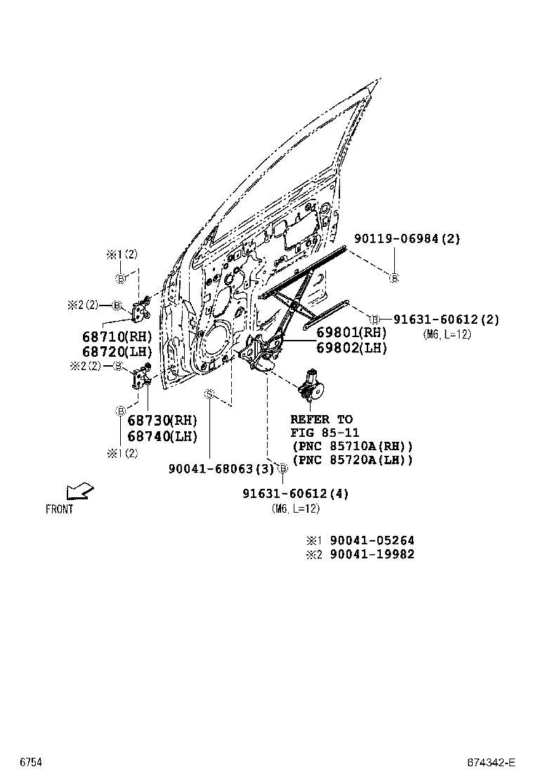 Toyota 68720-B4010 HINGE ASSY, FRONT DOOR, UPPER LH