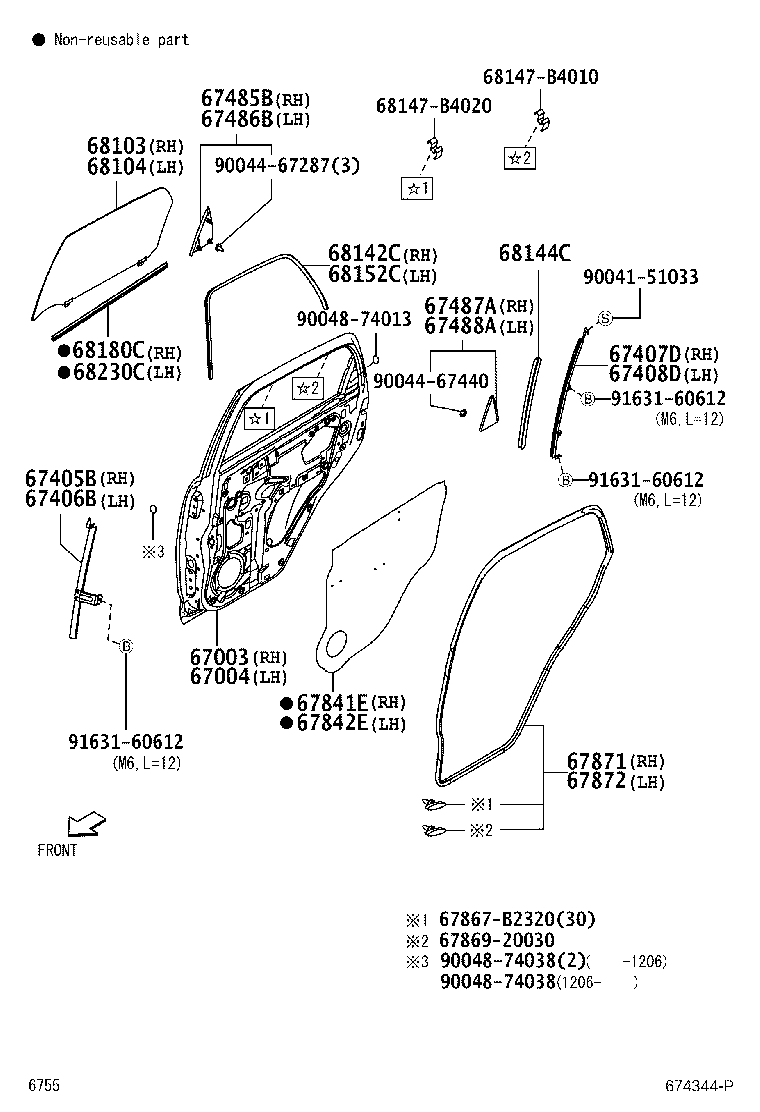 Toyota 67004-B4020 PANEL SUB-ASSY, REAR DOOR, LH