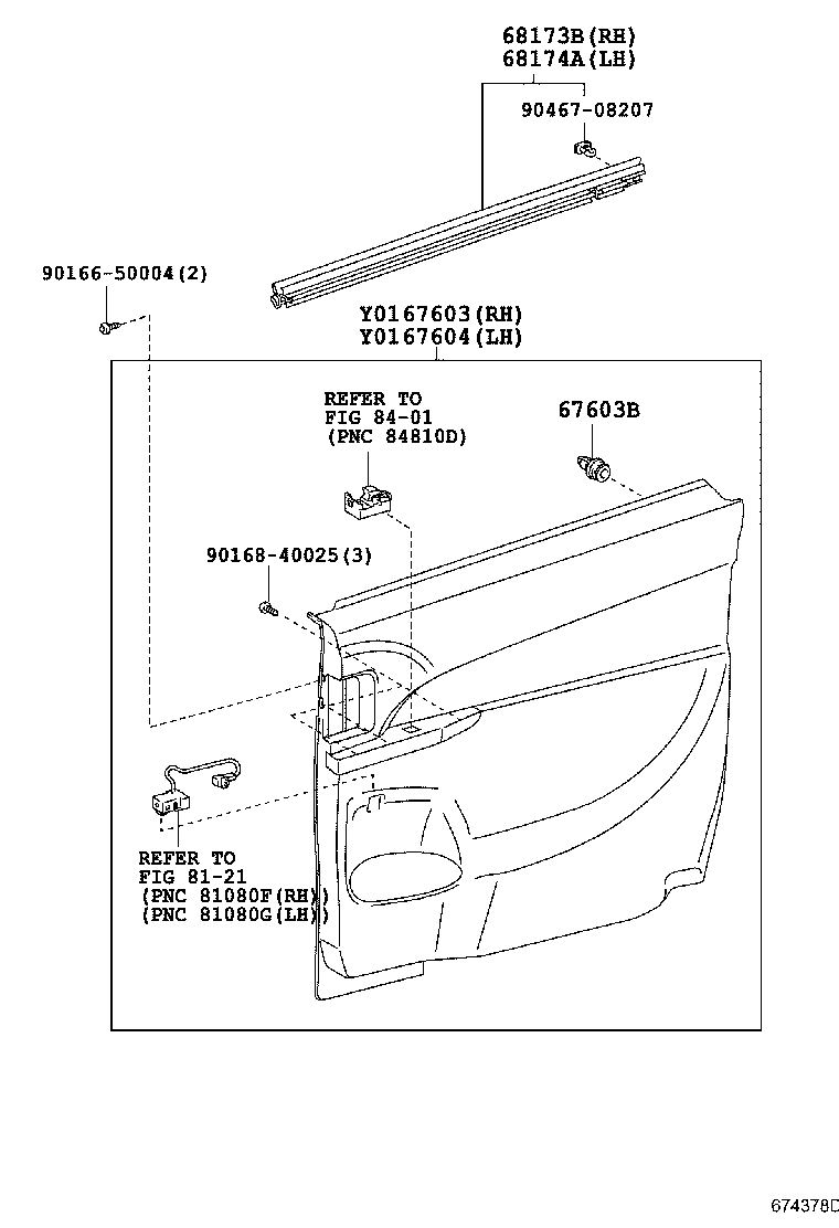 67004-28490 DOOR SUB-ASSY, SLIDE, LH product image