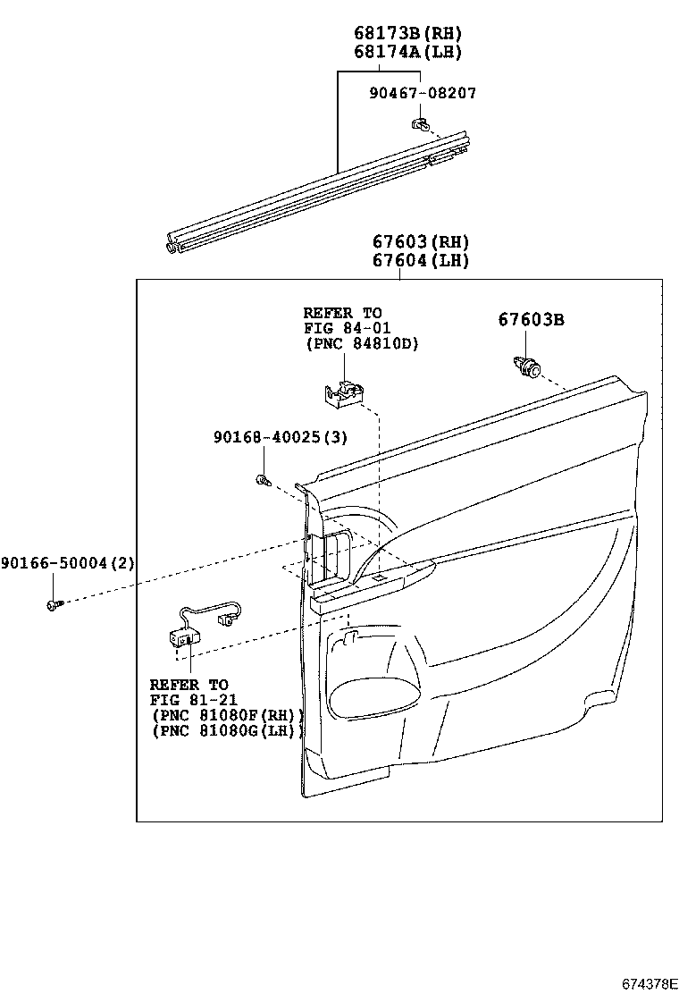 67004-28580 DOOR SUB-ASSY, SLIDE, LH product image