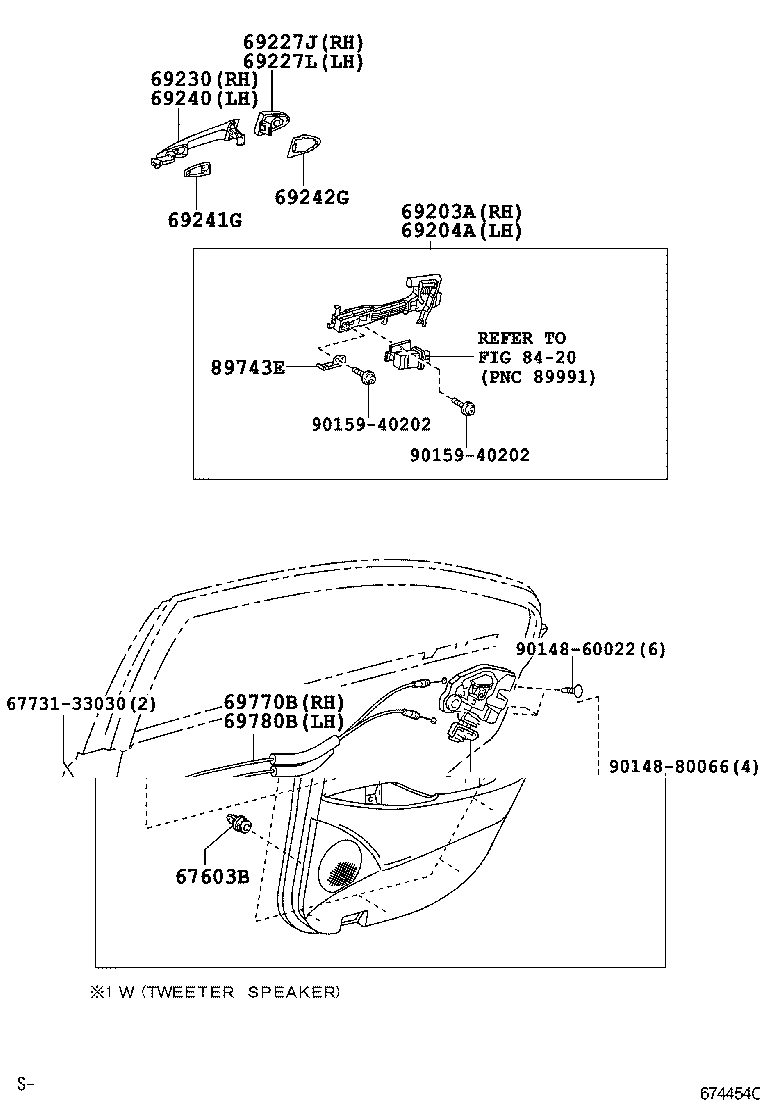69770-33040 CABLE ASSY, REAR DOOR INSIDE LOCKING, RH product image