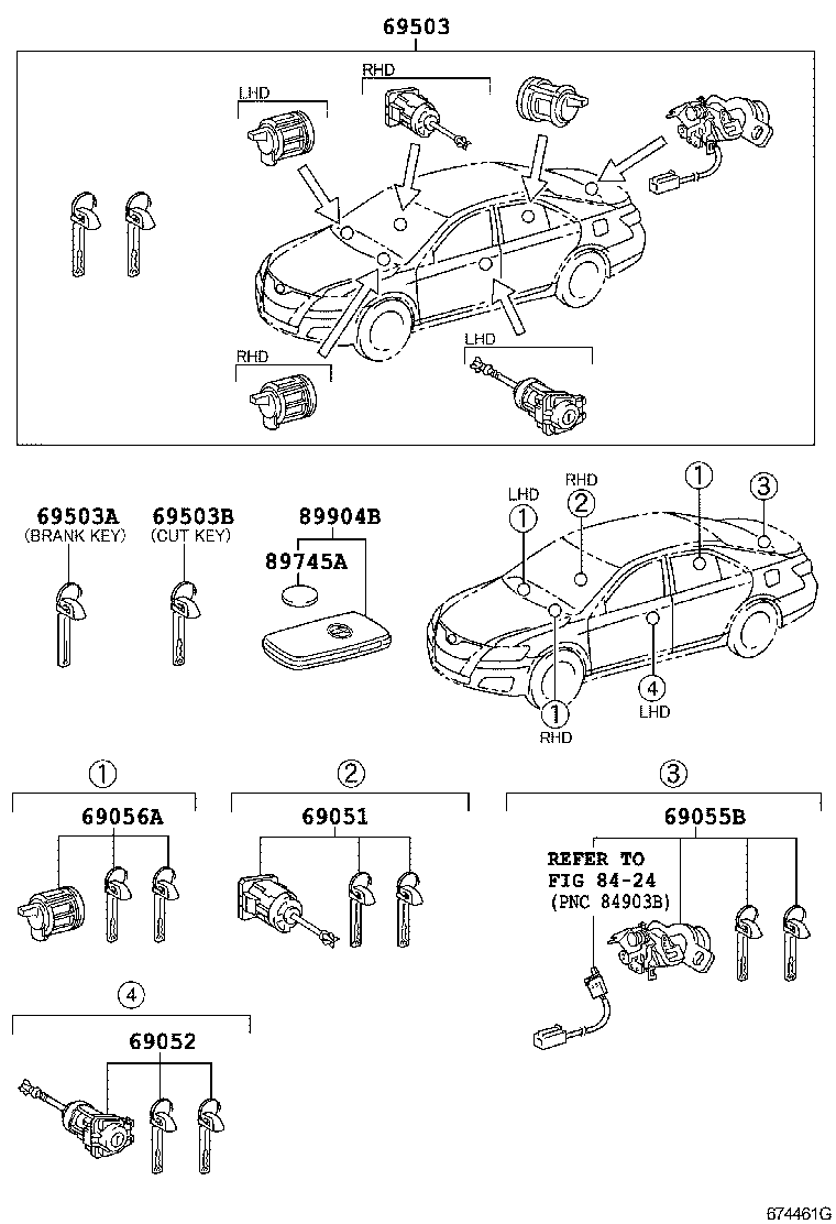 69005-33A91 CYLINDER SET, LOCK product image