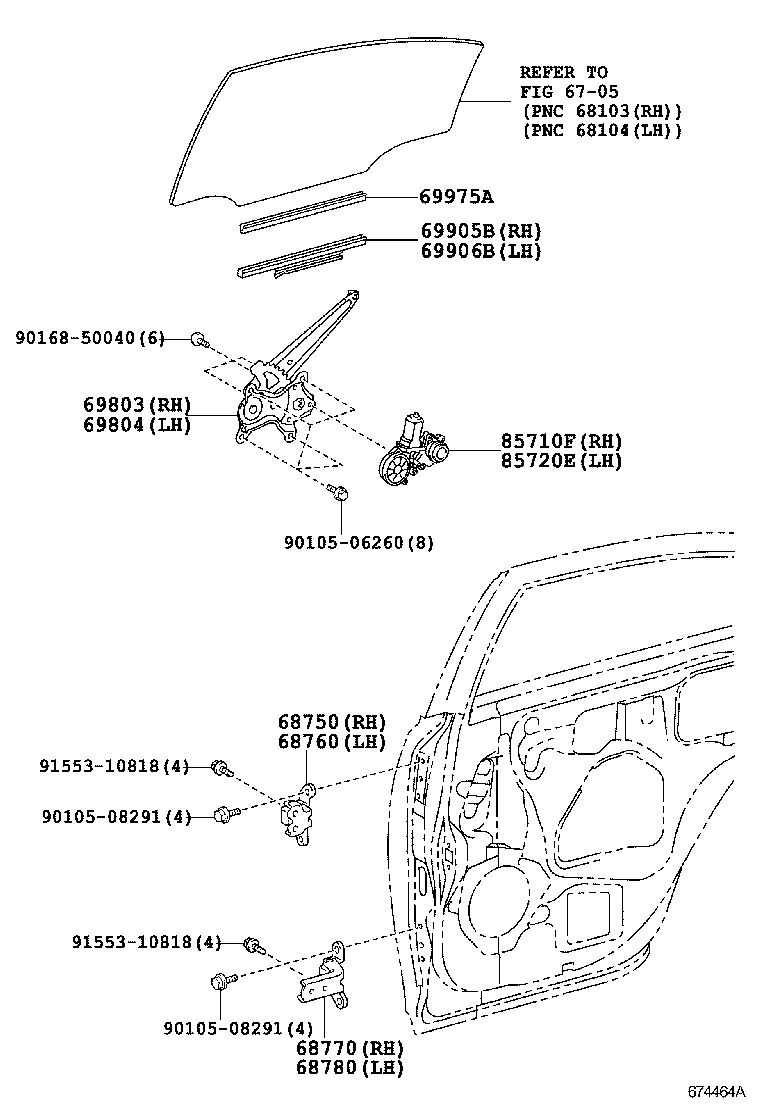 Toyota 85710-33211 MOTOR ASSY, POWER WINDOW REGULATOR, LH