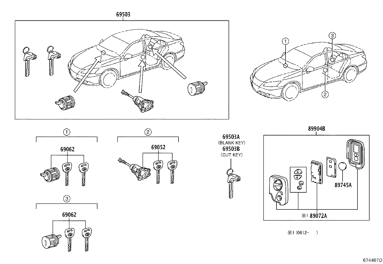 69005-33B10 CYLINDER SET, LOCK product image