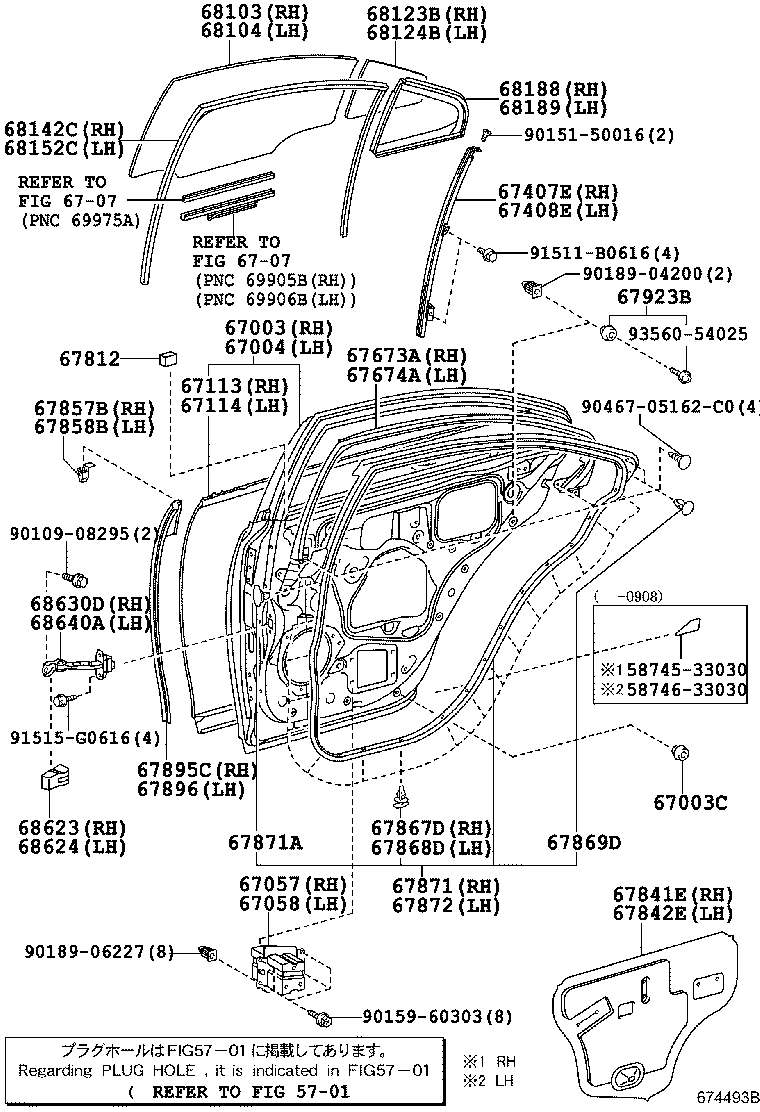 Toyota 67004-33190 PANEL SUB-ASSY, REAR DOOR, LH