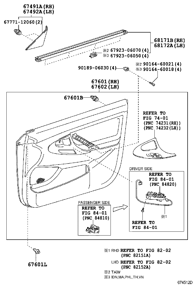 67404-06040 FRAME SUB-ASSY, FRONT DOOR, REAR LOWER LH product image