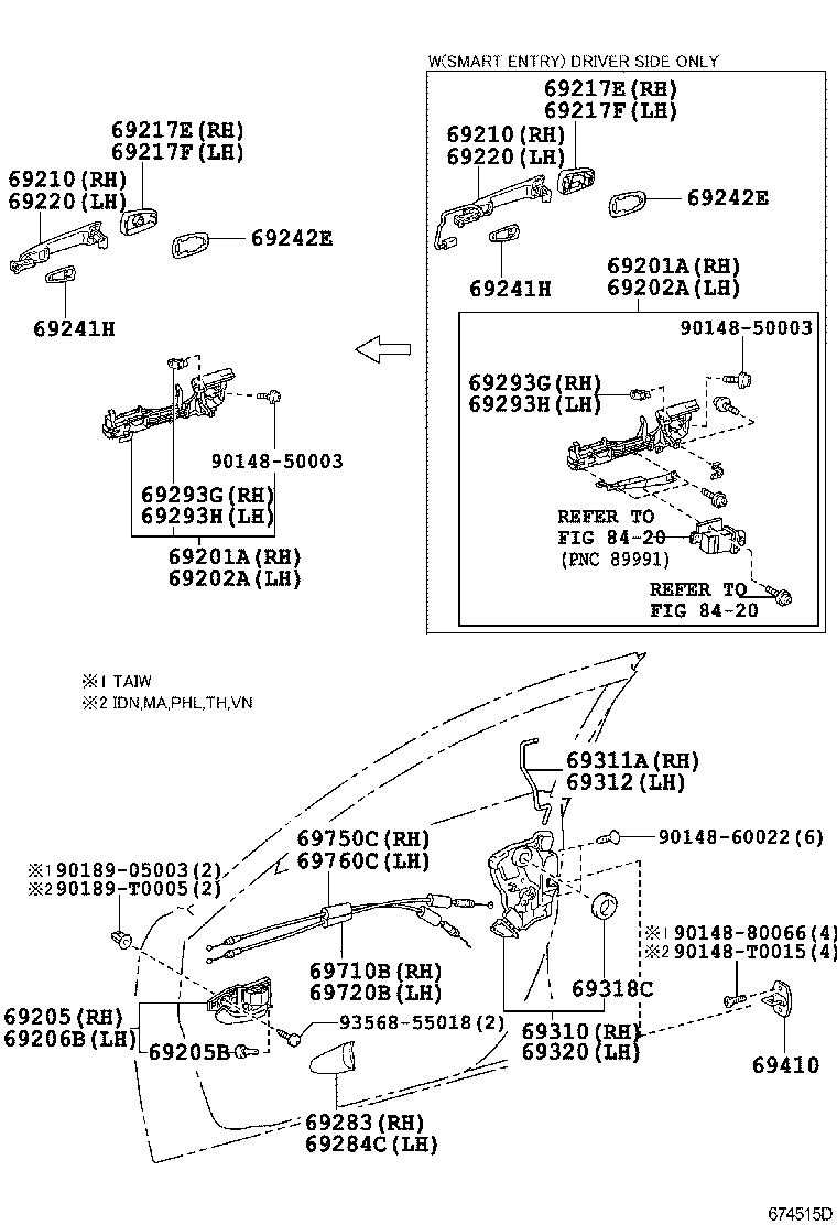 69210-22240-R3 HANDLE ASSY, FRONT DOOR OUTSIDE, LH product image