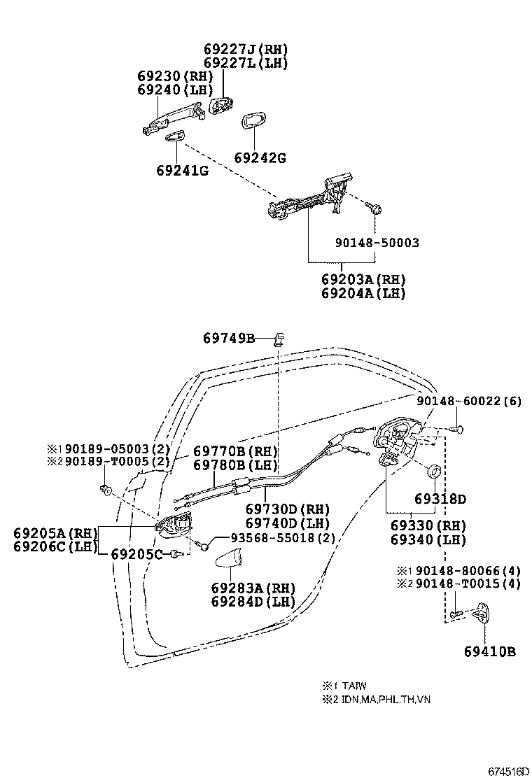 69207-30040-R3 COVER, REAR DOOR OUTSIDE HANDLE, RH product image