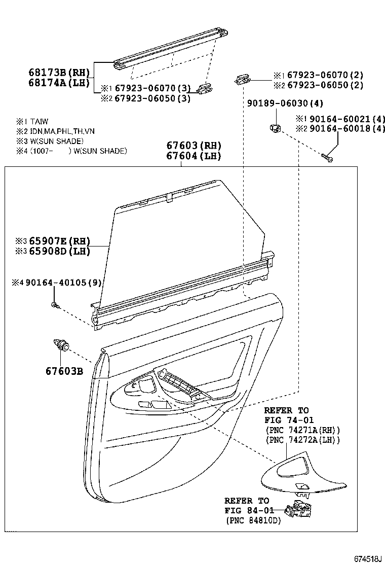 67004-06111 PANEL SUB-ASSY, REAR DOOR, LH product image