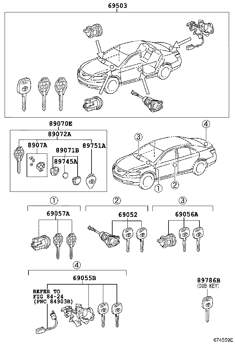 69005-06210 CYLINDER SET, LOCK product image