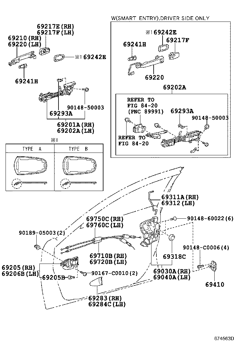 69293-0D010 SNAP, FRONT DOOR OUTSIDE HANDLE product image