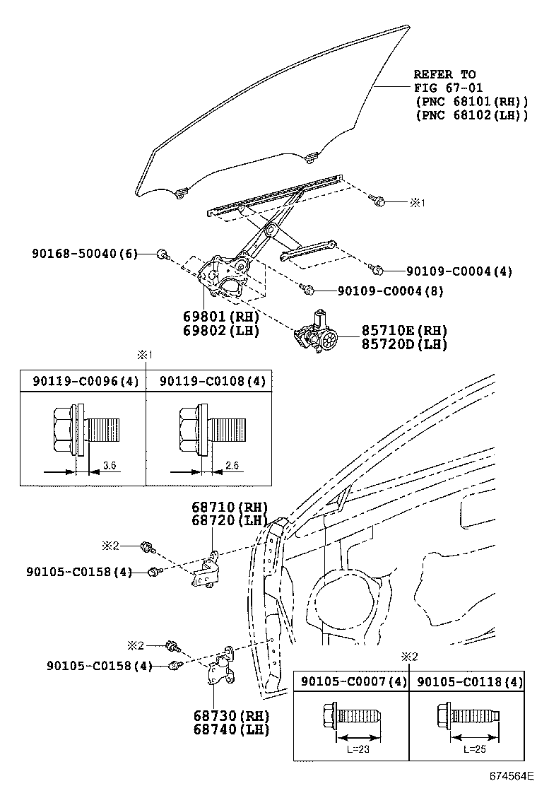 69802-06160 REGULATOR SUB-ASSY, FRONT DOOR WINDOW, LH product image