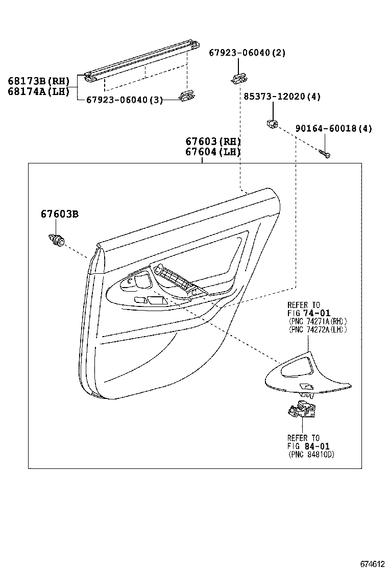 67003-06121 PANEL SUB-ASSY, REAR DOOR, RH product image