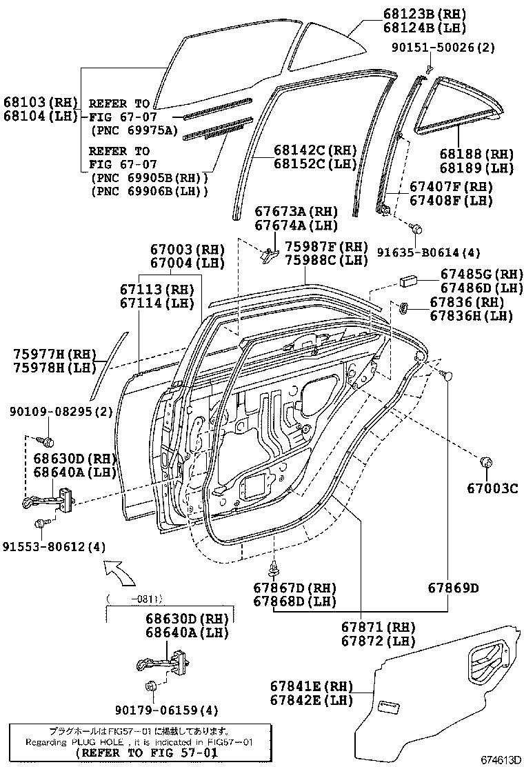 67003-06121 PANEL SUB-ASSY, REAR DOOR, RH product image