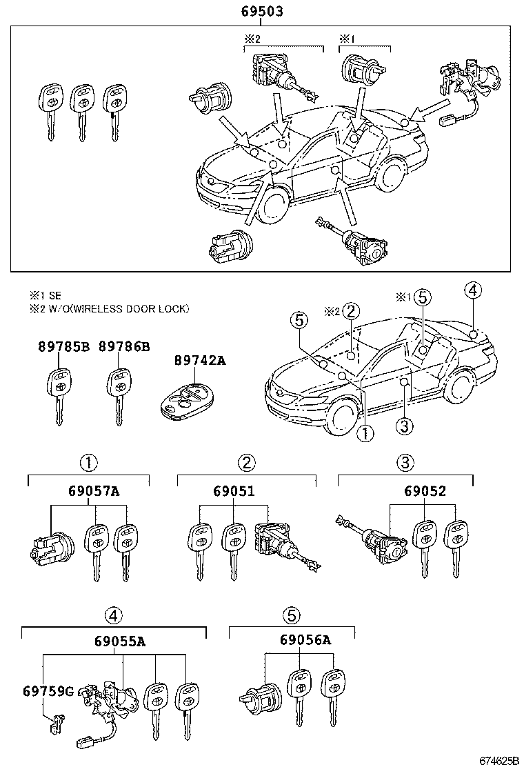 69005-06350 CYLINDER SET, LOCK product image