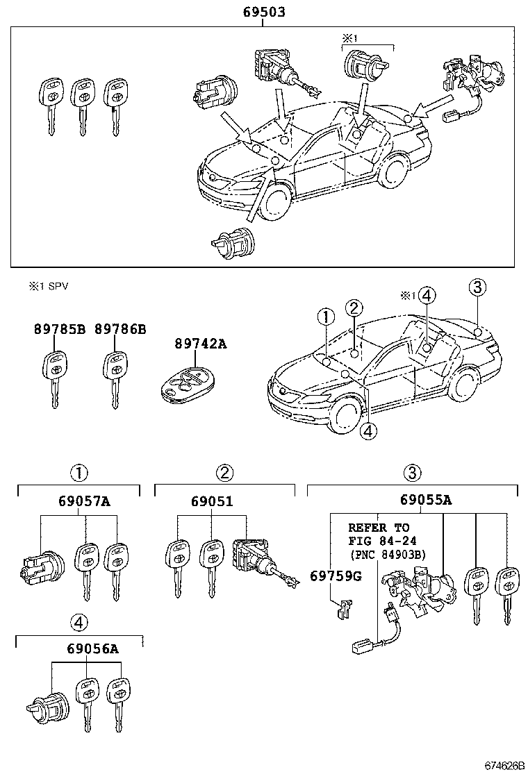 69005-06350 CYLINDER SET, LOCK product image
