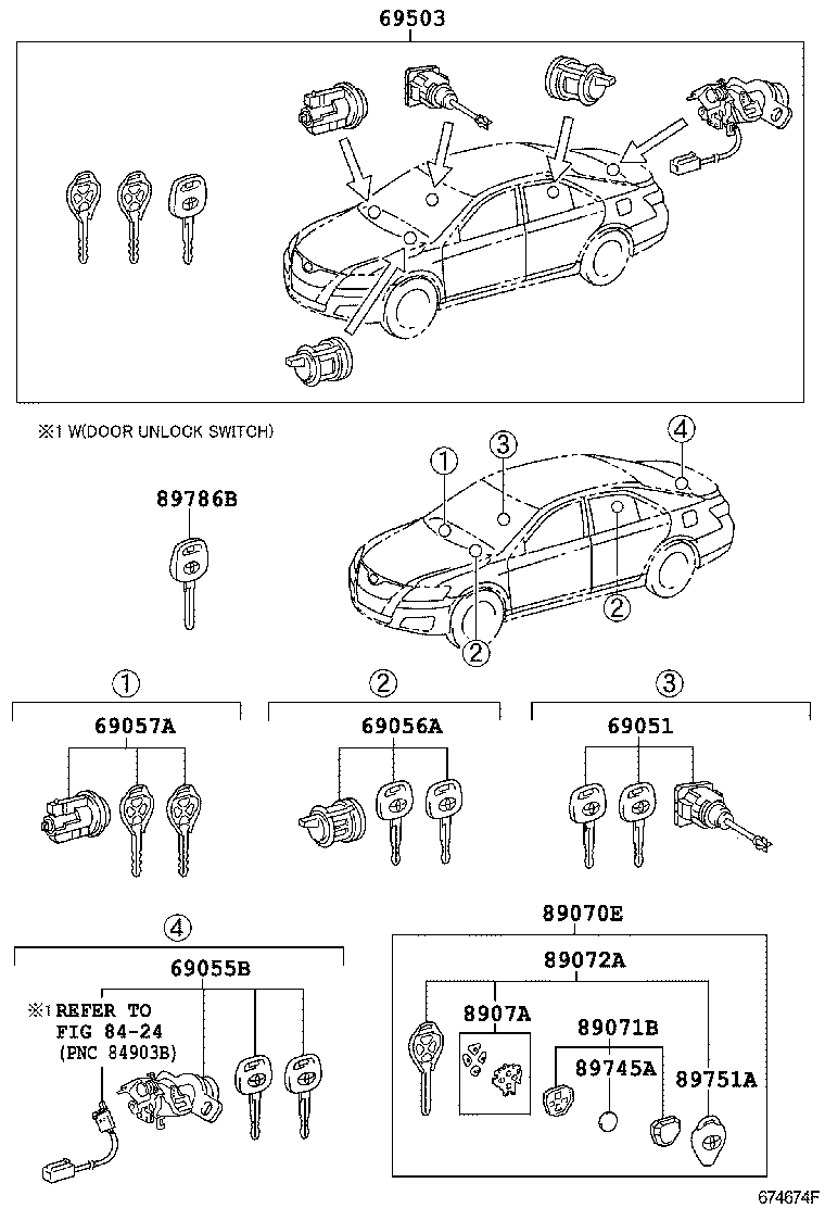 69005-33A91 CYLINDER SET, LOCK product image