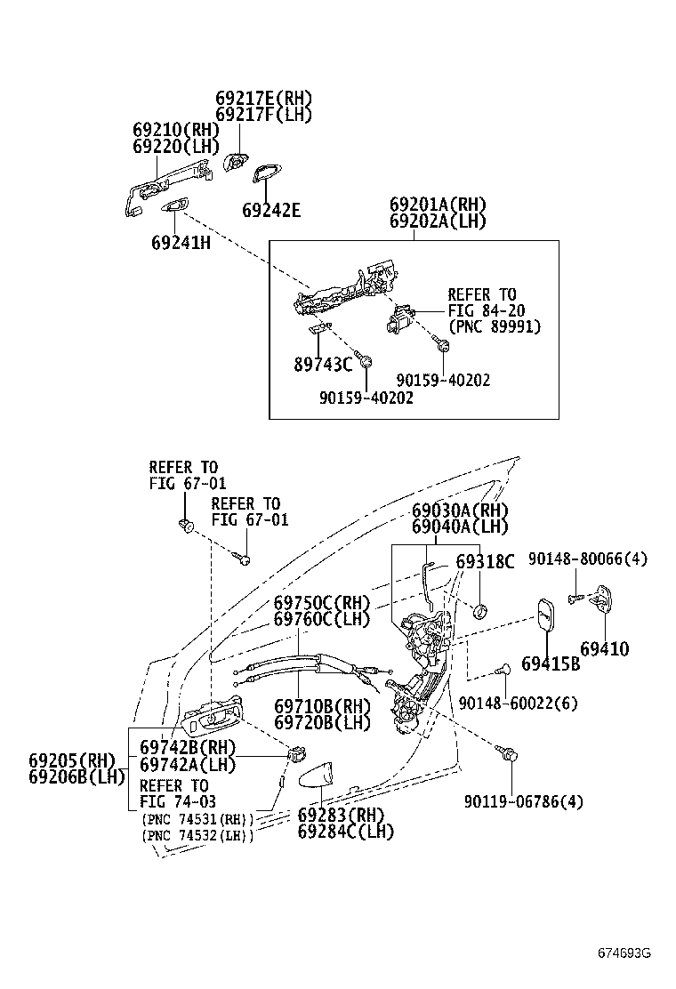 69210-50080 HANDLE ASSY, FRONT DOOR, OUTSIDE RH product image