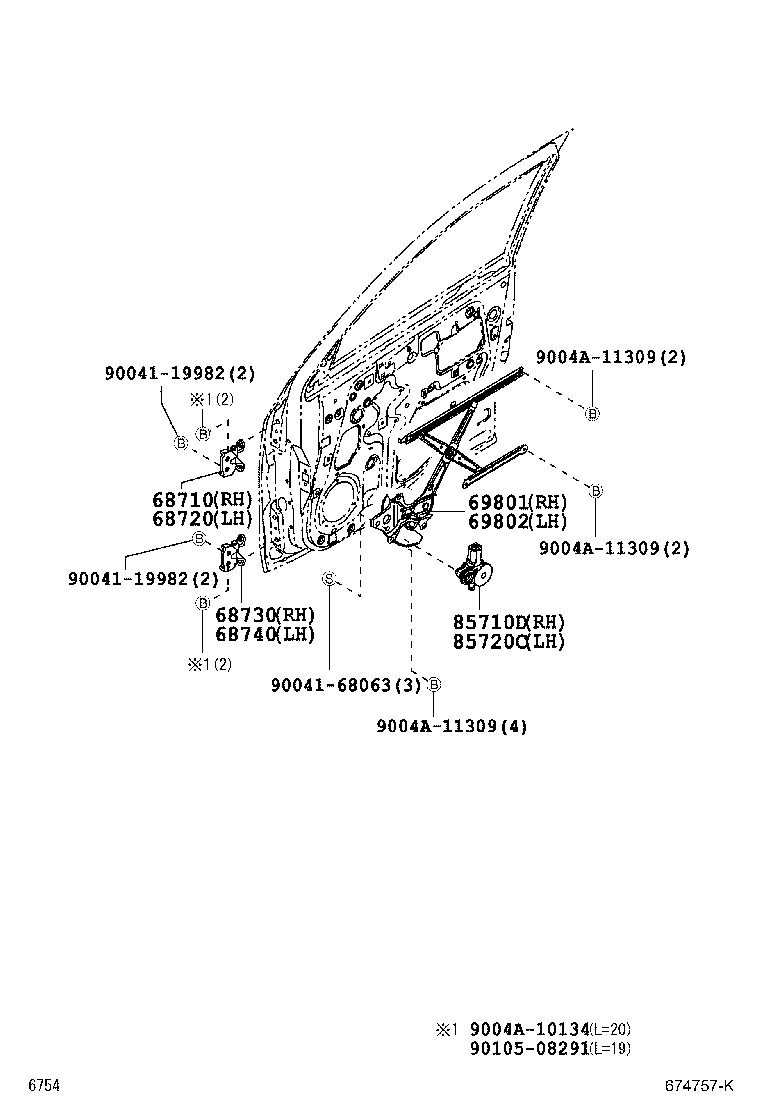 69802-BZ160 REGULATOR SUB-ASSY, FRONT DOOR WINDOW, LH product image