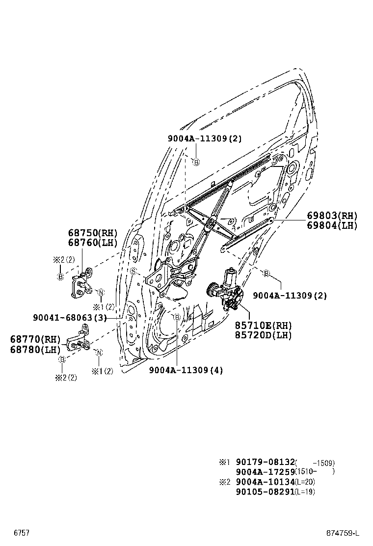 68750-BZ040 HINGE ASSY, REAR DOOR, UPPER RH product image