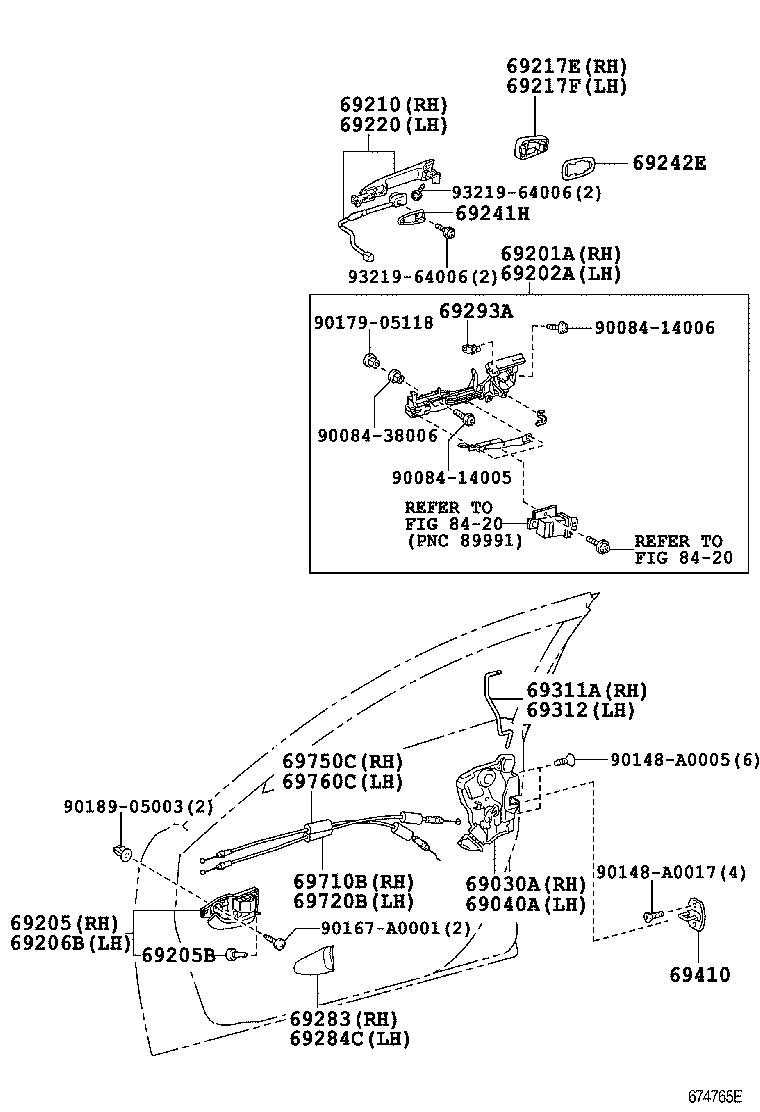 Toyota 69210-AC060-J4 HANDLE ASSY, FRONT DOOR, OUTSIDE RH
