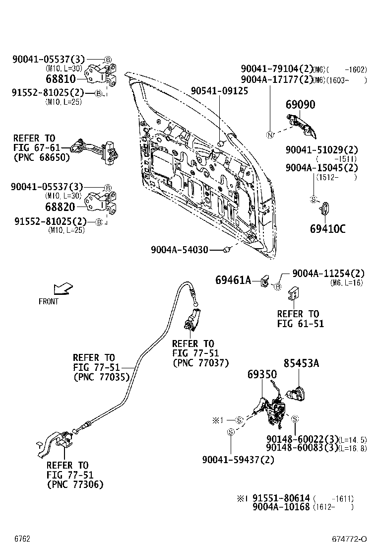 69090-BZ010 HANDLE ASSY, BACK DOOR, OUTSIDE product image