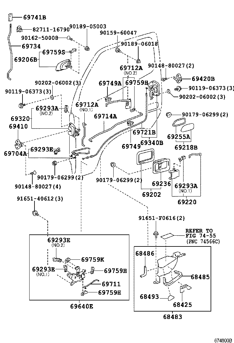 69712-37041 LINK, FRONT DOOR LOCK REMOTE CONTROL, LH product image